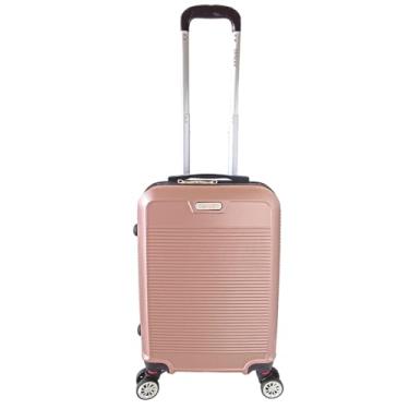 Imagem de Mala De Bordo Pequena Para Viagem Abs Denlex Ma1121 Cadeado Integrado Rodas Duplas Giro 360º Rosê