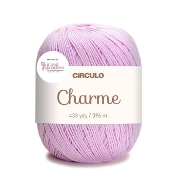 Imagem de Circulo Fio de algodão Charme para crochê e tricô – 100% algodão virgem brasileiro mercerizado (pacote com 1 bola) – fio roxo, 6006 – lilás doce 150 g, 433 m – esporte