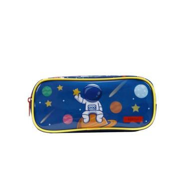 Imagem de Estojo Astronauta Azul 5x10x23cm - 100g  Poliéster/PVC 