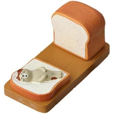 Imagem de Suporte para telefone para amantes de gatos, suporte para telefone celular de mesa para gatos fofos, gato adorável deitado no livro mágico, suporte para smartphone de animais de desenho animado presen