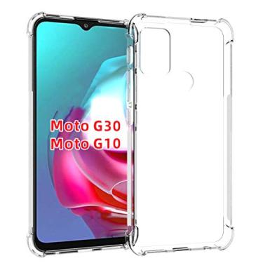 Imagem de USTIYA Capa para Motorola MOTO G20/G30/G10 Power Uso Resistente, Bumper Absorção Choques em TPU Transparente Protector Câmera Espessamento nas Quatro Pontas da Carcasa