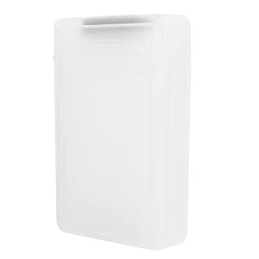 Imagem de Estojo de armazenamento ABS Drive, tamanho padrão, caixa de disco rígido de 8,9 cm, transparente, à prova de choque para HDD SSD de 3,5 polegadas (branco)