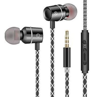 Imagem de Augienb 3.5mm controle com fio fone de ouvido baixo fones de ouvido estéreo
