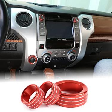 Imagem de Aunginsy Tampa do botão de interruptor 4WD para console central compatível com Toyota Tundra 2014-2021 caminhão alumínio multimídia volume Tune 4WD interruptor botão proteção anel acabamento