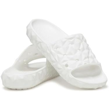 Imagem de Crocs Slide geométrico clássico unissex adulto v2 preto, Geo branco, 39
