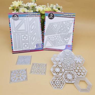 Imagem de Alinacutle 1 conjunto de moldura de diamante, corte de metal, corte de matriz, para presente, papel, artesanato, cartões, faça você mesmo, cartões comemorativos, álbum de recortes, arte