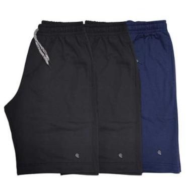 Imagem de Kit 3 Bermudas Masculina Moletinho Short Lisa Basica Academia Treino-Masculino