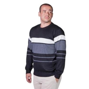 Imagem de Suéter Tricôt Masculino Broken Rules Plus Size 598033 Chumbo-Masculino