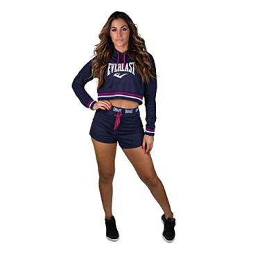 Imagem de Cropped Casual Everlast Moletinho Azul/Pink P