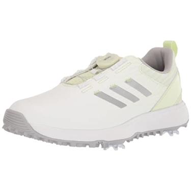 Imagem de adidas Tênis de golfe feminino S2G BOA, quase limão/prata metálico/calçado branco, 39, Quase limão/prata metálico/calçado branco, 38