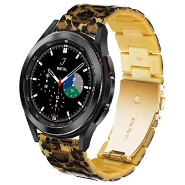 Imagem de DEALELE Compatível com Galaxy Watch Active/Active 2 de 40 mm e 44 mm, pulseira de resina colorida de 20 mm para Samsung Gear Sport/Galaxy Watch de 42 mm, feminino e masculino (leopardo)