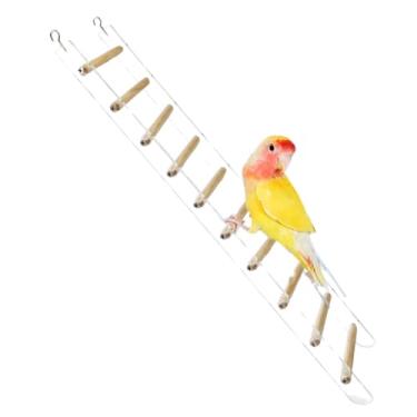 Imagem de Escada de escalada de papagaio gaiola de pássaro periquito brinquedo pequeno escada de madeira engraçada acrílico (G)