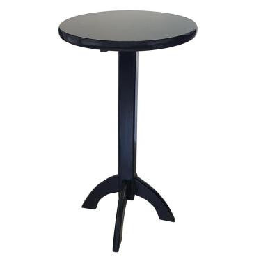 Imagem de Mesa Redonda Alta Bistrô de Madeira 60cm Preto - VivaLigna