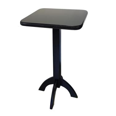 Imagem de Mesa Quadrada Alta Bistrô de Madeira 60cm Preto - VivaLigna