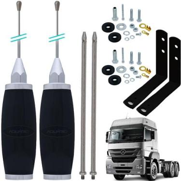 Imagem de 2 Antena Móvel Px Alongador 60cm Suporte Dianteiro Mercedes Benz Axor 
