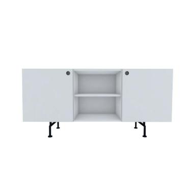 Imagem de Rack Tube 2 Portas 1 Nicho 1320x620x420 Branco Real - Mdf Arauco