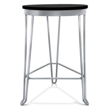 Imagem de Banqueta Banco Baixo Guatemala Estilo Industrial - Prata/ Preto - Genu