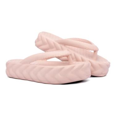 Imagem de Chinelo Feminino Plataforma trançado Salto Muito Leve 100% em EVA (ROSA BEBÊ, BR, Adulto, Numérico, 34)