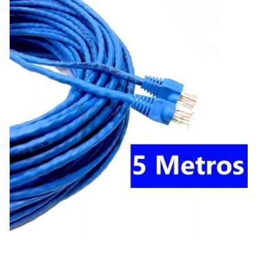 Imagem de Cabo de rede azul 5 Metros  CFTV Internet Montado - ULTRA/INFINITY