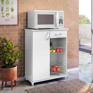 Imagem de Fruteira Belize New 1 Porta e 1 Gaveta Notável, Freijó Trend/ Branco N