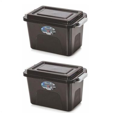 Imagem de Kit 2 Caixas Organizadoras Alta Black 4,5 L C/ Tampa e Trava - Ercapla