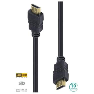 Imagem de Cabo HDMI 2.0 4K ULTRA HD 3D Conexao ETHERNET 10 Metros - H20-10 - Vin