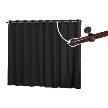 Imagem de Cortina Semi-Blackout Com Varão 2,80 x 1,70 Tecido Suede Grosso - Arma