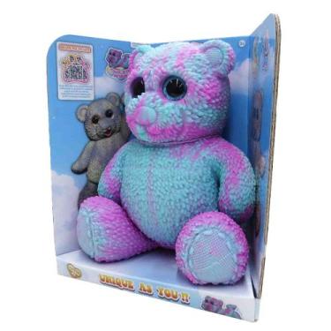 Imagem de Boneco Elástico Urso Tye Dye Verde e Rosa de 22cm - Soft - STRETCHAPAL