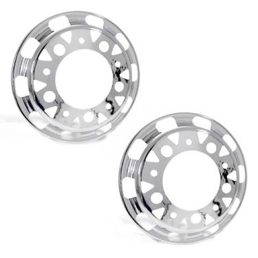 Imagem de Kit Calotas Volkswagen Aro 22.5 Aço Cromado Dianteiras - Bepo