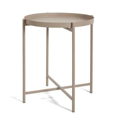 Imagem de Mesa Lateral Pop Redonda Cappucino - 43x35cm - Abra Casa
