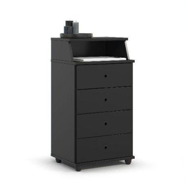Imagem de Mesa De Cabeceira Luxo II New Preto  EJ Móveis