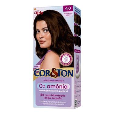 Imagem de Tintura Cor&Ton Sem amônia Castanho Médio 4.0 - Cor & Ton