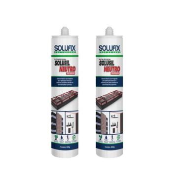 Imagem de Kit 2un Silicone Selante Profissional Neutro Incolor 280g - Solufix