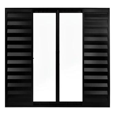 Imagem de Veneziana 6 folhas 1,00x1,00 sem grade no alumínio preto - Comercial P