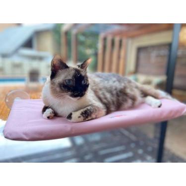 Imagem de Cama Rede De Janela Para Gatos Suspensa Rosa - Gatificação - Petlon