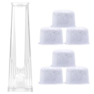 Imagem de Suporte de filtro de reservatório lateral compatível com cafeteiras Keurig 2.0 (com alça alta), suporte de filtro de cafeteira de plástico com 6 peças de substituição de filtros de água de carvão para