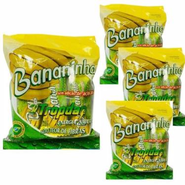 Imagem de Kit Com 4 Pacotes Bananinha Sem Adição De Açúcar Tropdan 30G