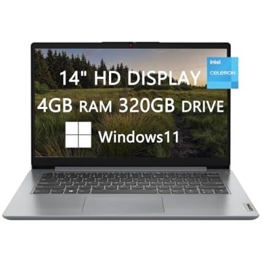 Imagem de Lenovo Ideapad 1 Laptop HD de 14 polegadas para estudantes universitários e negócios, processador Intel Celeron N4020, 4 GB de RAM, 320 GB (SSD de 64 GB + cartão de 256 GB), Bluetooth, USB-C,