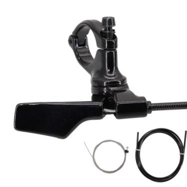 Imagem de DJC Components Deslocador de alavanca remoto de haste conta-gotas estendido mais longo com cabo e mangueira para guidão MTB de 22,2 mm