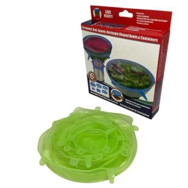 Imagem de Kit 6 Tampas De Silicone Para Panela Potes Vasilhas Lata Universal - R