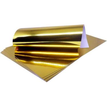 Imagem de Papel Laminado A4 250g Dourado Ouro Lamicote Masterprint - 10 Folhas