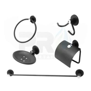 Imagem de Kit Acessórios Para Banheiro Inox Alumínio Completo Cód. 9820 - Confia