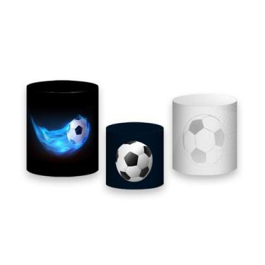 Imagem de Trio de Capas de Cilindro - Bola de Futebol Azul 018 - Via Cores