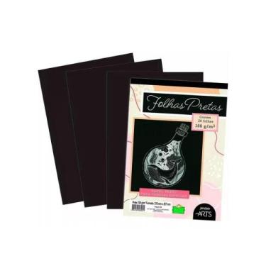 Imagem de Folhas A4 Pretas Bloco Com 20 Folhas - 180 g/m2 - Jandaia