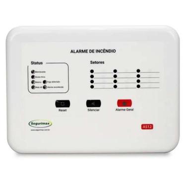 Imagem de Central de Alarme de Incêndio 12 Setores C/Bateria Segurimax