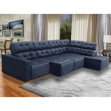 Imagem de Sofá de Canto Chaise D 373 x 220 Cm Retrátil Reclinável Mola Bonnel Pr