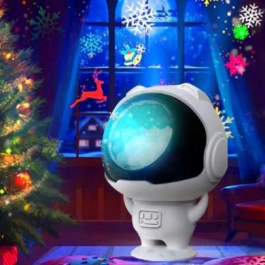 Imagem de Natal Com Projetor Refletor Robô Astronauta Decoração Portátil Compact