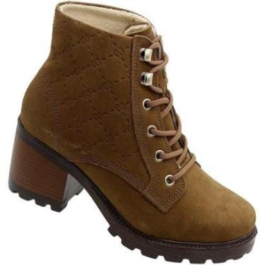 Imagem de Bota Coturno Pegada Dubrovnik Nobuck Cano Baixo Salto Médio Tratorado Feminino-Feminino