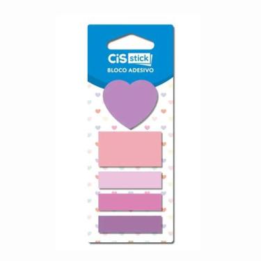 Imagem de Bloco Adesivo Degradê Stick Coração Fofo 5 Peças CiS - CIS 