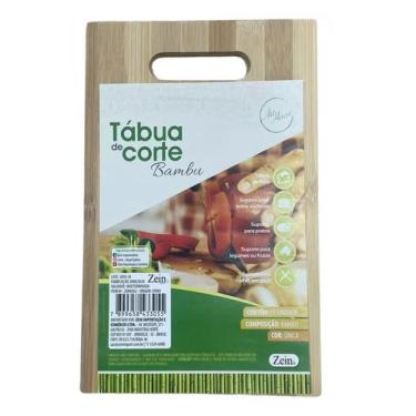 Imagem de Tabua De Corte 100% Bambu Higiênica 26x16cm Com Alça-R - Zein